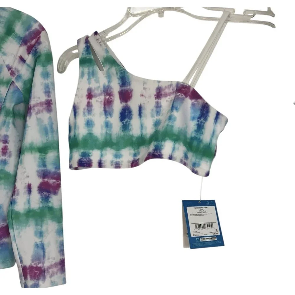 DSG Bikini And Rash guard Girls Size Small‎ Swim Tie Dye Purple Blue Green Set
